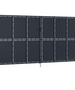 vidaXL Tuinpoort staal 400x200 cm antraciet