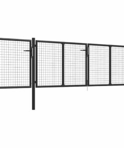vidaXL Tuinpoort staal 400x75 cm antraciet