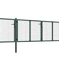 vidaXL Tuinpoort staal 400x75 cm groen