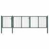 vidaXL Tuinpoort staal 400x75 cm groen
