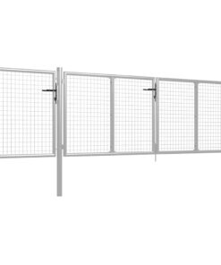 vidaXL Tuinpoort staal 400x75 cm zilver