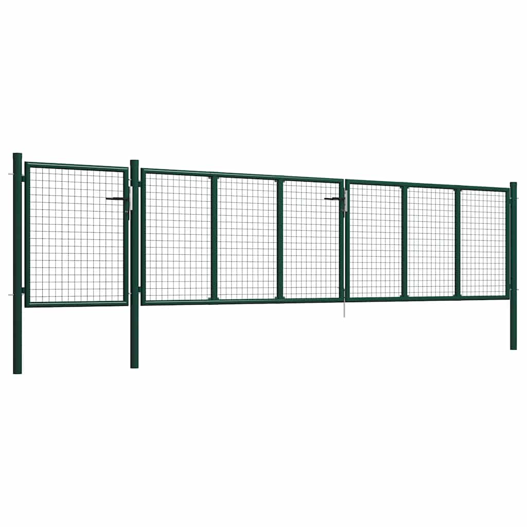 vidaXL Tuinpoort staal 500x100 cm groen