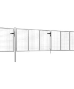 vidaXL Tuinpoort staal 500x100 cm zilver