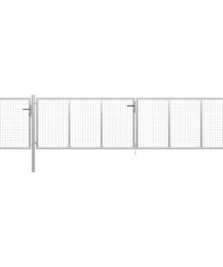 vidaXL Tuinpoort staal 500x100 cm zilver