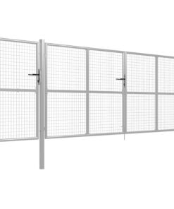 vidaXL Tuinpoort staal 500x150 cm zilver