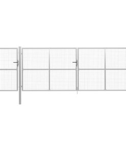 vidaXL Tuinpoort staal 500x150 cm zilver