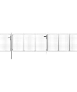 vidaXL Tuinpoort staal 500x75 cm zilver