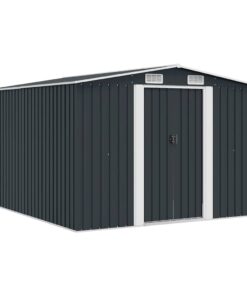 vidaXL Tuinschuur 257x298x178 cm metaal antracietkleurig