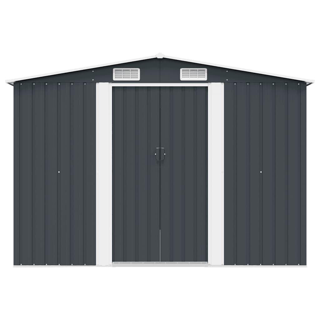 vidaXL Tuinschuur 257x298x178 cm metaal antracietkleurig - Afbeelding 5