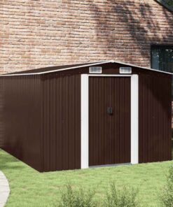 vidaXL Tuinschuur 257x298x178 cm metaal bruin