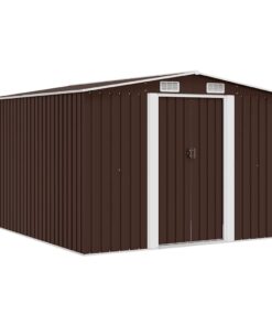 vidaXL Tuinschuur 257x298x178 cm metaal bruin