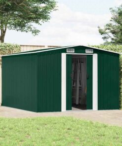 vidaXL Tuinschuur 257x298x178 cm metaal groen