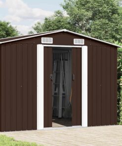 vidaXL Tuinschuur 257x392x181 cm metaal bruin