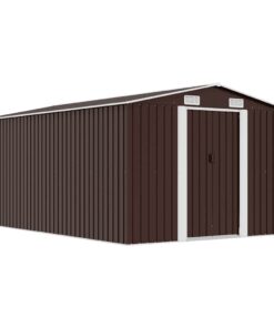vidaXL Tuinschuur 257x392x181 cm metaal bruin