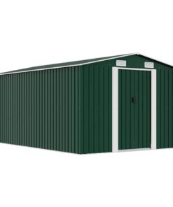 vidaXL Tuinschuur 257x392x181 cm metaal groen