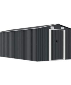 vidaXL Tuinschuur 257x489x181 cm metaal antracietkleurig