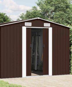 vidaXL Tuinschuur 257x489x181 cm metaal bruin