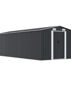 vidaXL Tuinschuur 257x580x181 cm metaal antracietkleurig