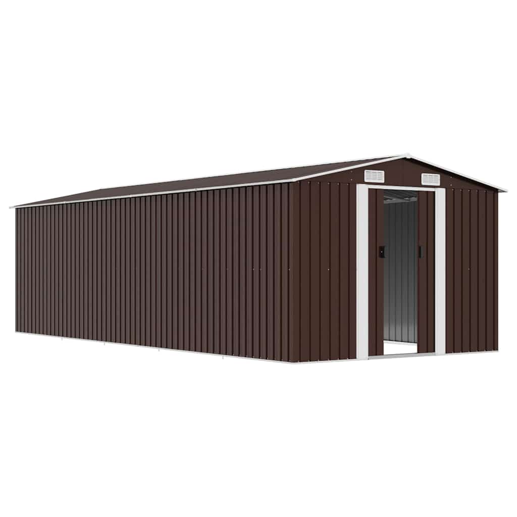 vidaXL Tuinschuur 257x580x181 cm metaal bruin - Afbeelding 4