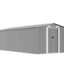 vidaXL Tuinschuur 257x580x181 cm metaal grijs