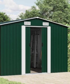 vidaXL Tuinschuur 257x580x181 cm metaal groen