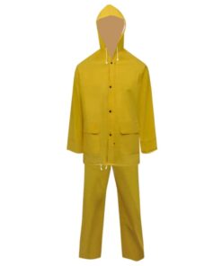 vidaXL Tweedelig regenpak waterbestendig met capuchon geel L
