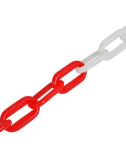 vidaXL Veiligheidsketting 30 m kunststof rood en wit