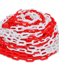 vidaXL Veiligheidsketting 30 m kunststof rood en wit