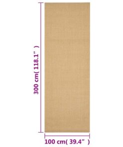 vidaXL Vloerkleed 100x300 cm natuurlijk sisal