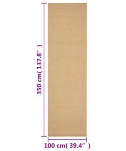 vidaXL Vloerkleed 100x350 cm natuurlijk sisal