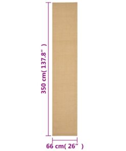 vidaXL Vloerkleed 66x350 cm natuurlijk sisal