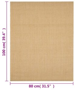 vidaXL Vloerkleed 80x100 cm natuurlijk sisal