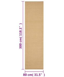 vidaXL Vloerkleed 80x300 cm natuurlijk sisal