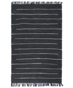 vidaXL Vloerkleed chindi handgeweven 120x170 cm katoen antraciet