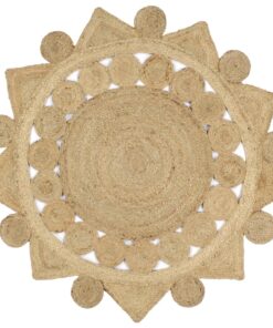 vidaXL Vloerkleed handgemaakt 120 cm gevlochten jute