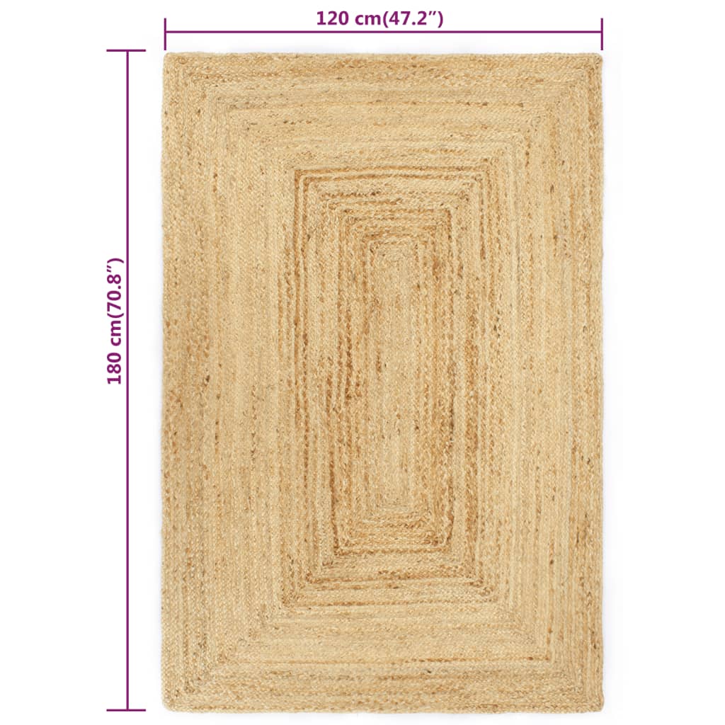 vidaXL Vloerkleed handgemaakt 120x180 cm jute naturel - Image 5