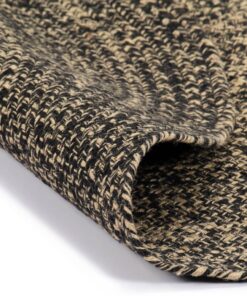 vidaXL Vloerkleed handgemaakt 150 cm jute zwart en naturel