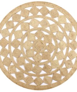 vidaXL Vloerkleed handgemaakt 90 cm gevlochten jute