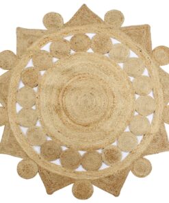 vidaXL Vloerkleed handgemaakt 90 cm gevlochten jute