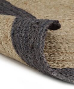 vidaXL Vloerkleed handgemaakt met donkergrijze rand 150 cm jute