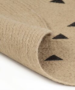 vidaXL Vloerkleed handgemaakt met driehoek print 120 cm jute