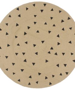 vidaXL Vloerkleed handgemaakt met driehoek print 120 cm jute