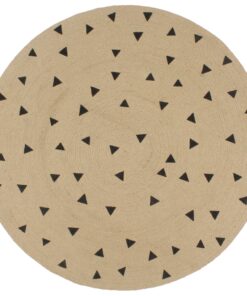 vidaXL Vloerkleed handgemaakt met driehoek print 90 cm jute