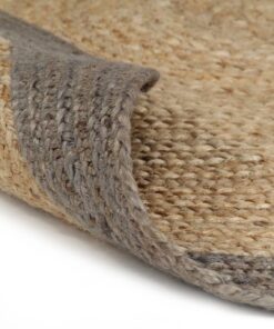 vidaXL Vloerkleed handgemaakt met grijze rand 120 cm jute