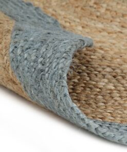 vidaXL Vloerkleed handgemaakt met olijfgroene rand 120 cm jute