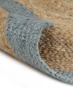 vidaXL Vloerkleed handgemaakt met olijfgroene rand 150 cm jute