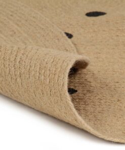 vidaXL Vloerkleed handgemaakt met print polkadot 120 cm jute