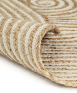 vidaXL Vloerkleed handgemaakt met spiraal ontwerp 120 cm jute wit