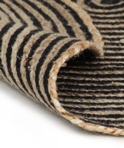 vidaXL Vloerkleed handgemaakt met spiraal ontwerp 150 cm jute zwart