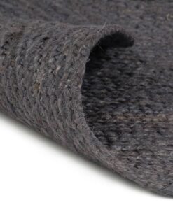vidaXL Vloerkleed handgemaakt rond 120 cm jute donkergrijs